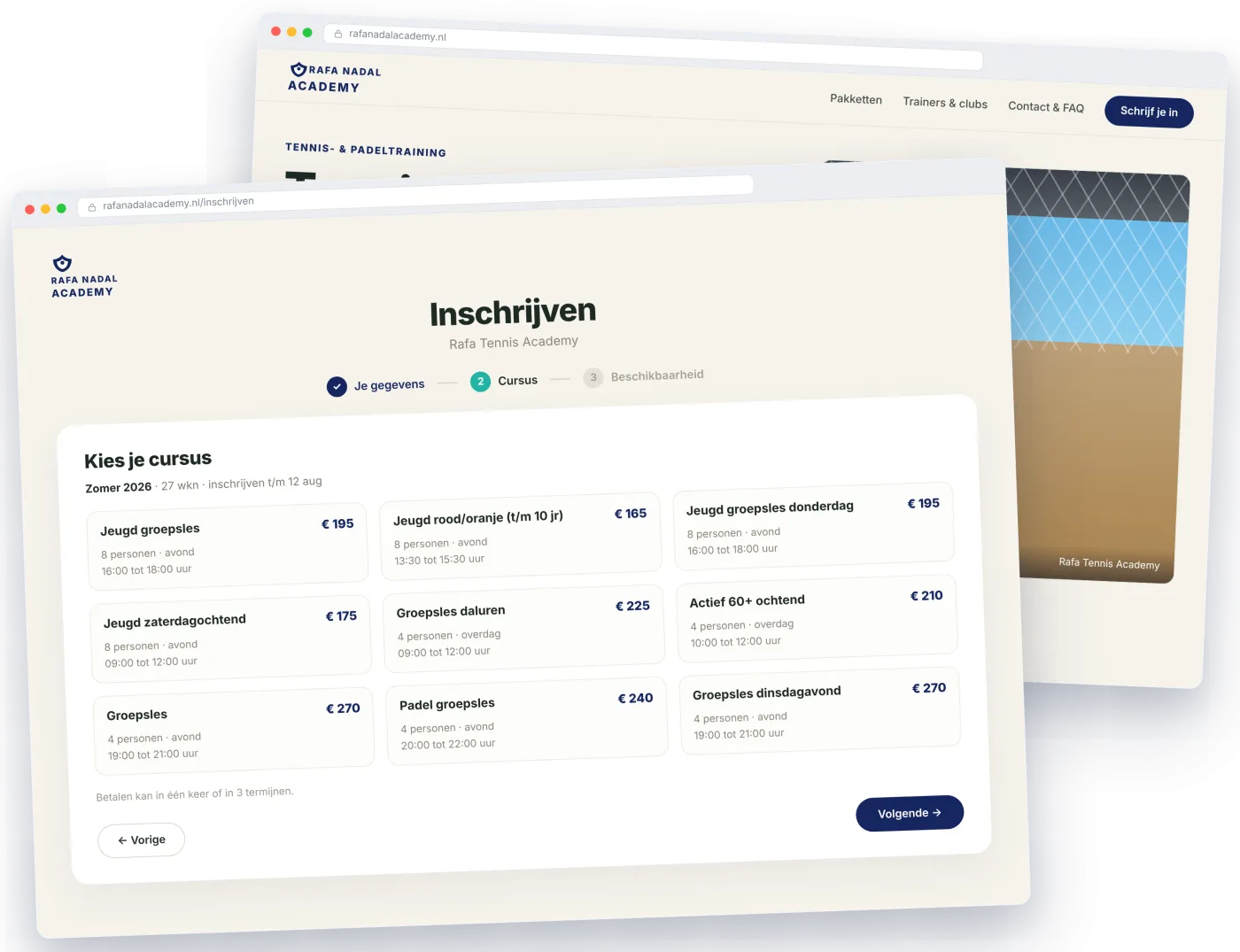 Voorbeeld van een website-template